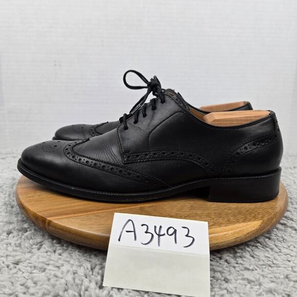 Cole Haan Williams Black Leather Wingtip Brogue Oxford Dress Shoe Mens 10 M - Picture 1 of 14